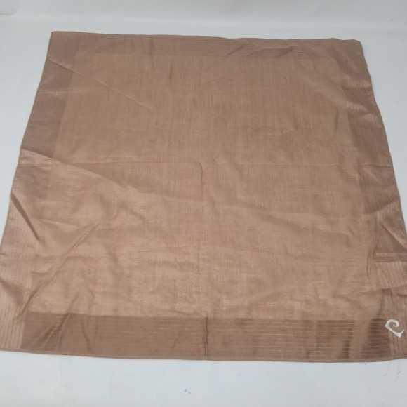Unbranded Other - Vintage Mens Monogram Pocket Square Handkerchief Letter J Tan Taupe Embroidered